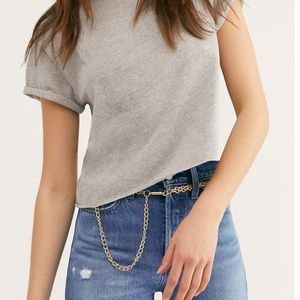 NWT FREE PEOPLE SILVR CALANDRA CHAIN BELT XS S M L